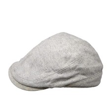 Unbranded Fitted Flat Cap Gray M/L Herringbone Lined Blank Outdoor
