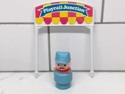 Vintage Fisher Price Little People TRAIN CONDUCTOR & Playrail Junction Sign