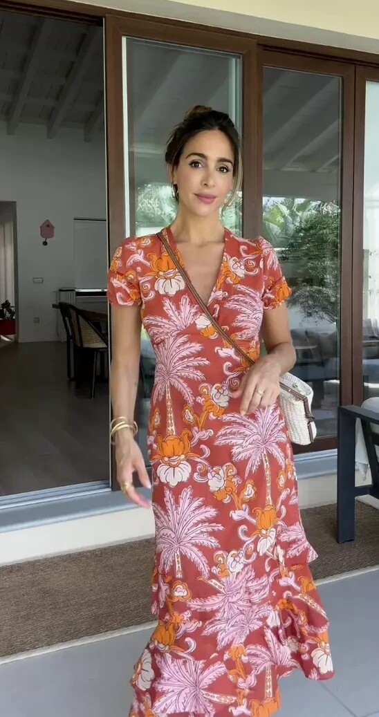 NWT ZARA Cotton Printed Midi Dress ZW Collection Multicolor