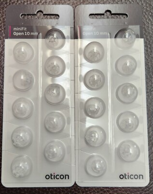 New 2 Pack Oticon miniFit (Open 10 mm) Domes For More / 20 Domes  / USA seller