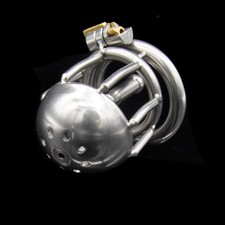 Stainless Steel Male Chastity Device Metal Cage Men's Locking Belt Restraint C63