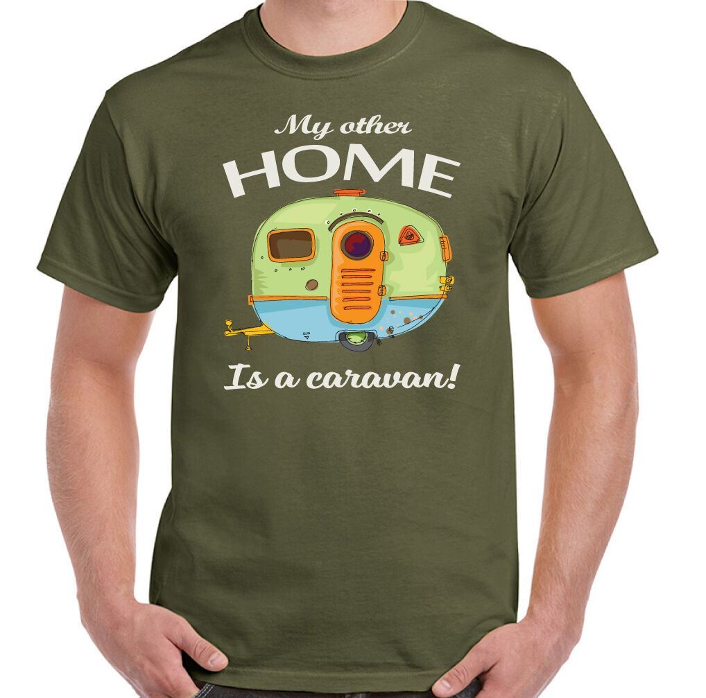 ALTRA My Other Home Is A Caravan Mens Funny Caravanning T Shirt Camping Awning Rally