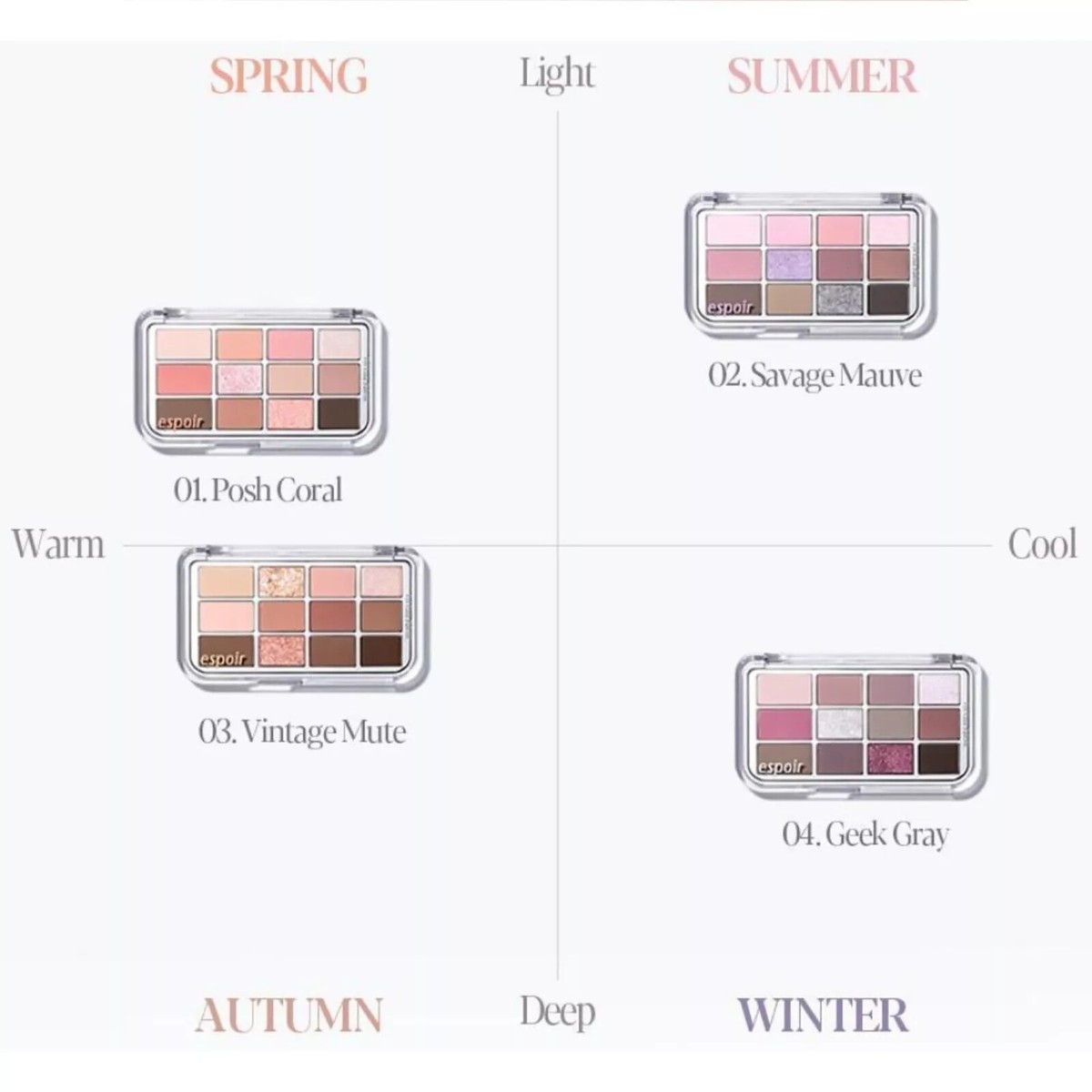 Espoir Espoir Eye Core Palette 4 Colors 9g + Dual Brush 1ea 2024 F