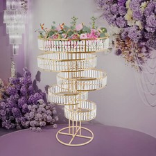 Freestanding Crystal Flower Stand Arrangement Stand Wedding Decoration Pillar