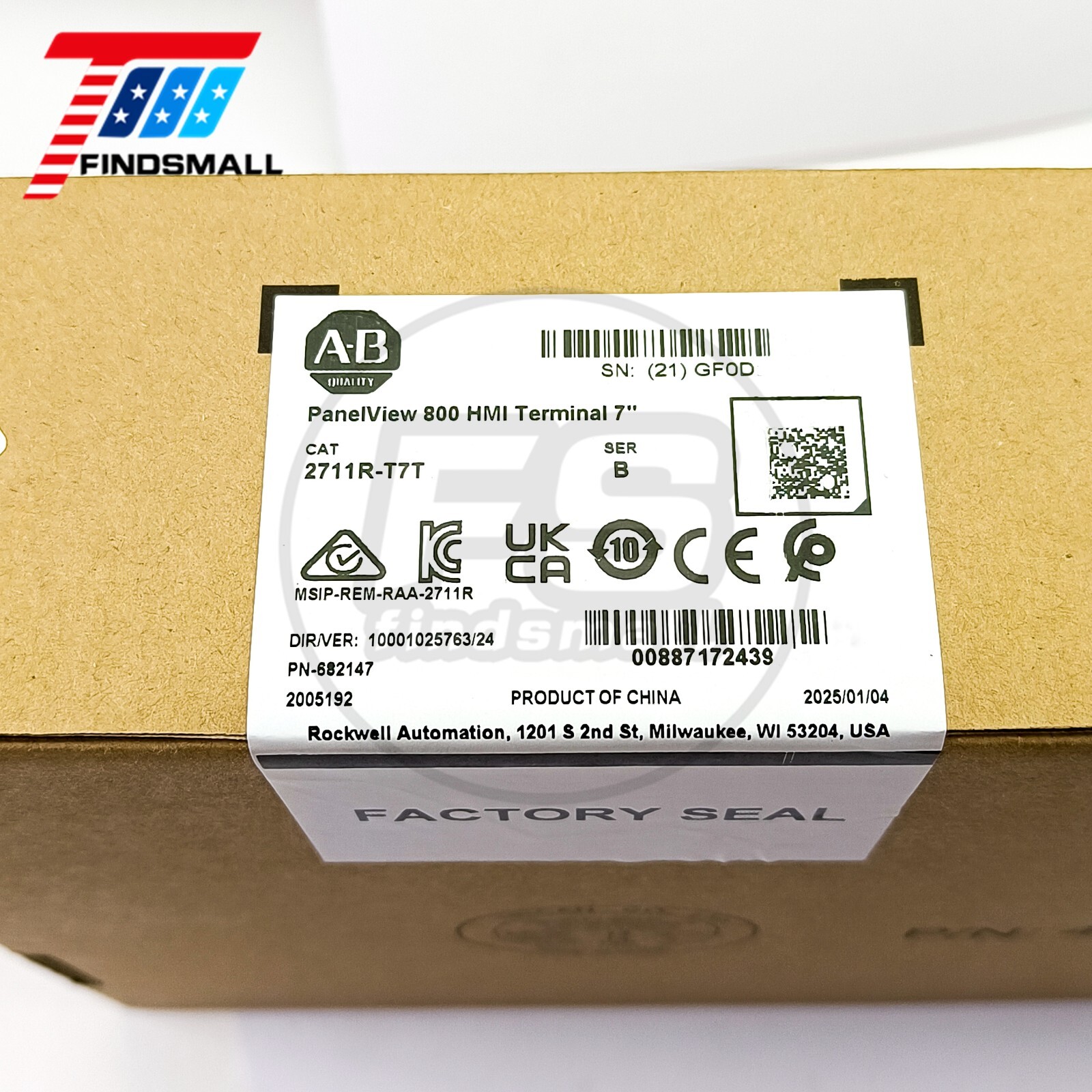 2025 Factory Sealed Allen-Bradley 2711R-T7T PANELVIEW 800 7-INCH HMI Terminal