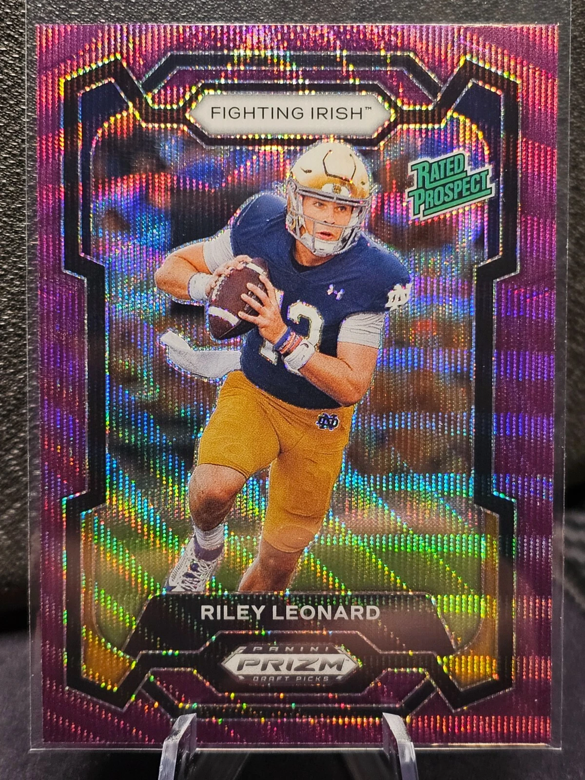 2024 Panini Prizm Draft Picks - Riley Leonard #106 Purple Wave Prizm (RC)