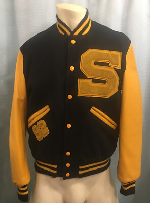 38 Vintage 1992 DeLong SYCAMORE SPARTANS Varsity LETTERMAN Jacket USA Low Miles