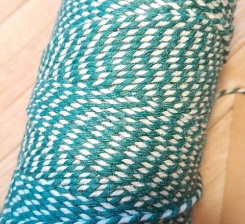 10 m Bakers Twine String Yarn White & Teal Blue Cord Gifts Crafts Food Safe   - Afbeelding 1 van 7