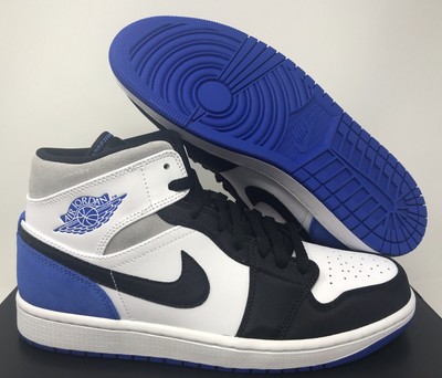 air jordan 1 mid se white hyper royal black