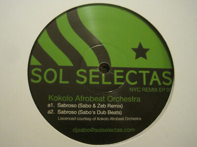 KOKOLO AFROBEAT OCHESTRA SOL SELECTAS NYC REMIX EP 12'' 2007 EP 05 HOUSE VG+ 