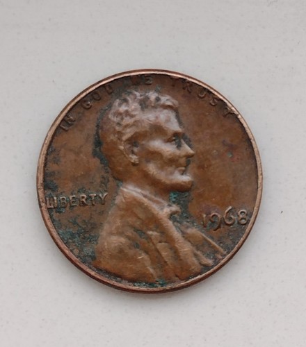 1968 No Mint Mark Very Rare Error In "oF" Penny - Picture 2 of 2