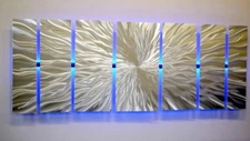 Color Changing LED Modern Abstract Metal Wall Art Sculpture Painting Decor RGB