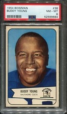 1954 Bowman #38 Buddy Young PSA 8 ++ Baltimore Colts