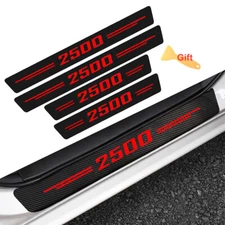 4pcs For Dodge Ram 2500 Cab Red Letters Door Sill Plate Protector Step Covers