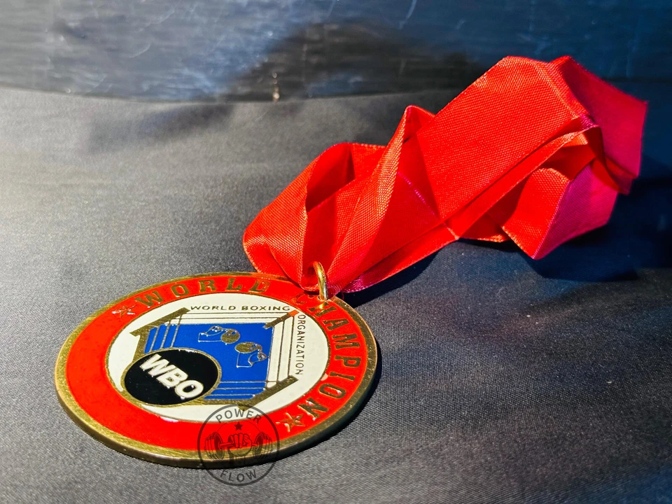 WBO World Boxing Organization Championship Boxing Medal Red Ribbon - Image 3 of 4