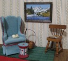 1:12 scale Miniature Painting "Rocky Mountain Lake" OOAK Artist made LesBonArts — photo 3