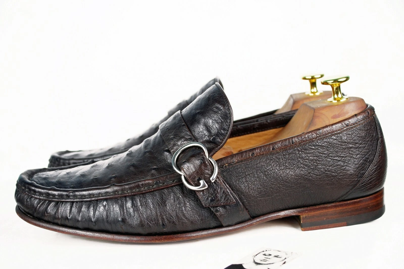 Mocassin autruche GUCCI fabriqué en Italie UK7,5 / US8 / 41,5 chaussures 268367 mocassins 