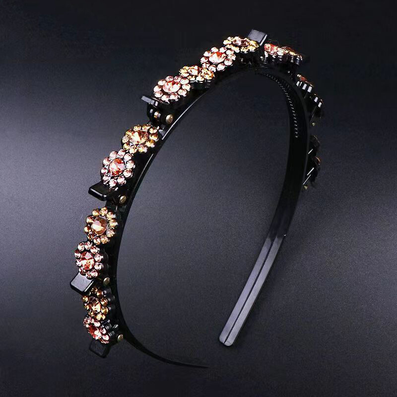 2er-Set Haarnadel-Stirnbänder Mit Strass – Doppellagig, Mit Clips Für Pony & Flechtfrisuren – Stylisches Haaraccessoire Für Frauen & Mädchen (weiß)