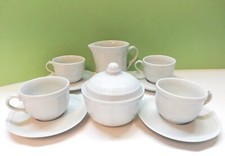 TOGNANA MARINA SET 4 TAZZINE CAFFÈ ZUCCHERIERA LATTIERA IN PORCELLANA BIANCA 