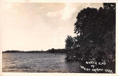 West Okoboji Lake Iowa North End Real Photo Postcard Copy
