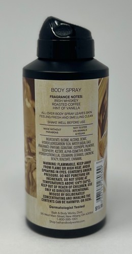 1 BATH & BODY WORKS COFFEE & WHISKEY MEN'S COLLECTION ALL OVER SPRAY COLOGNE CAN - Picture 4 of 5