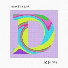 Letter D Tie Dye3 Needlepoint Kit or Canvas
