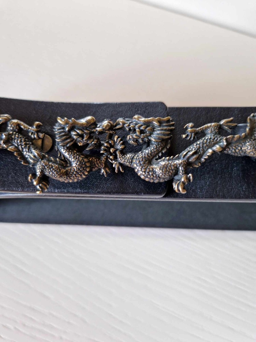 小物 VIVIENNE TAM DRAGON BELT Vivienne Tam RARE Dragon Oriental Asia Buckle Black Leather