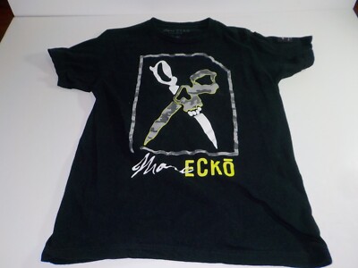 Marc Ecko Cut Sew Logo T shirt Black Mens Medium (0262)