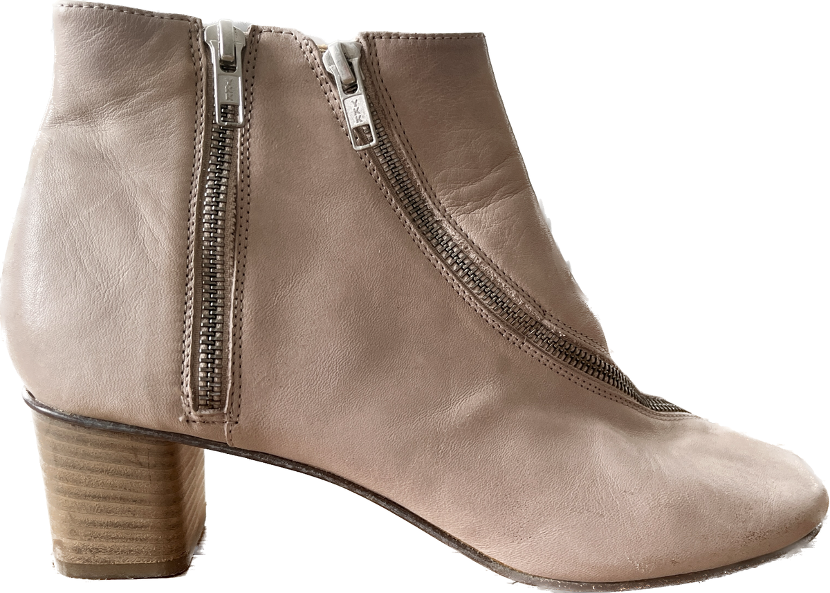 Acne Leather Ankle Boot Double Zippers 41, Fits size 10-10.5  display picture 1