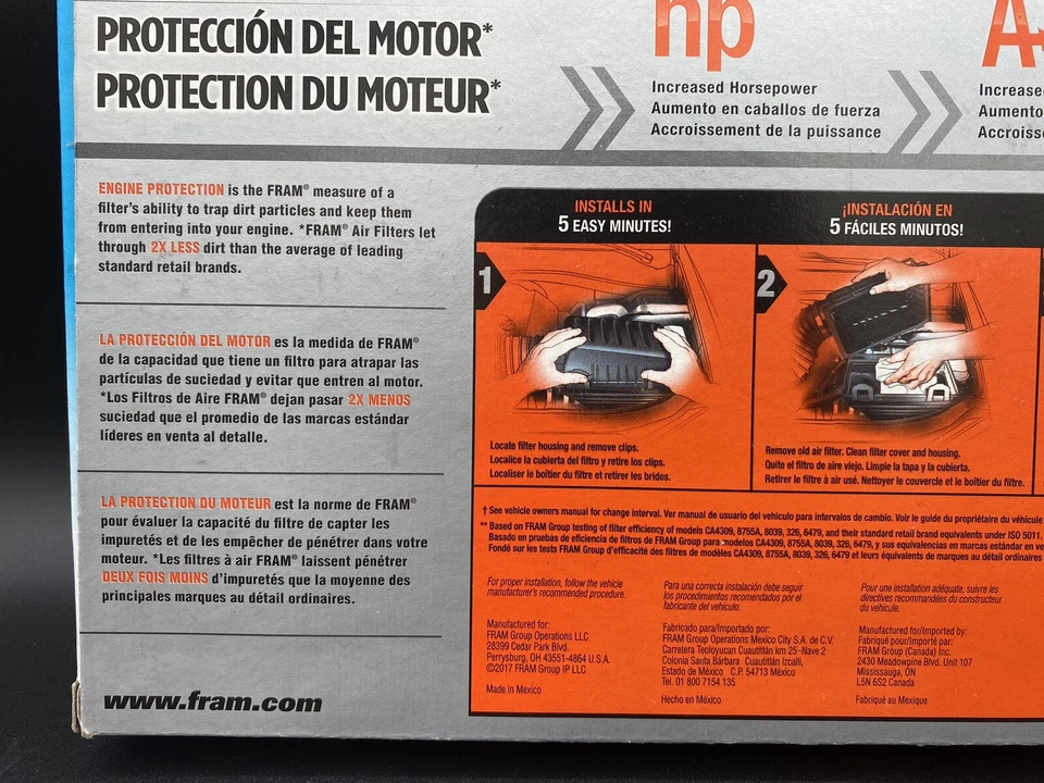 Protector adicional de filtro de aire Fram CA8754 para Select Buick/Chevy/Oldsmobile/Pontiac Foto 4 de 4