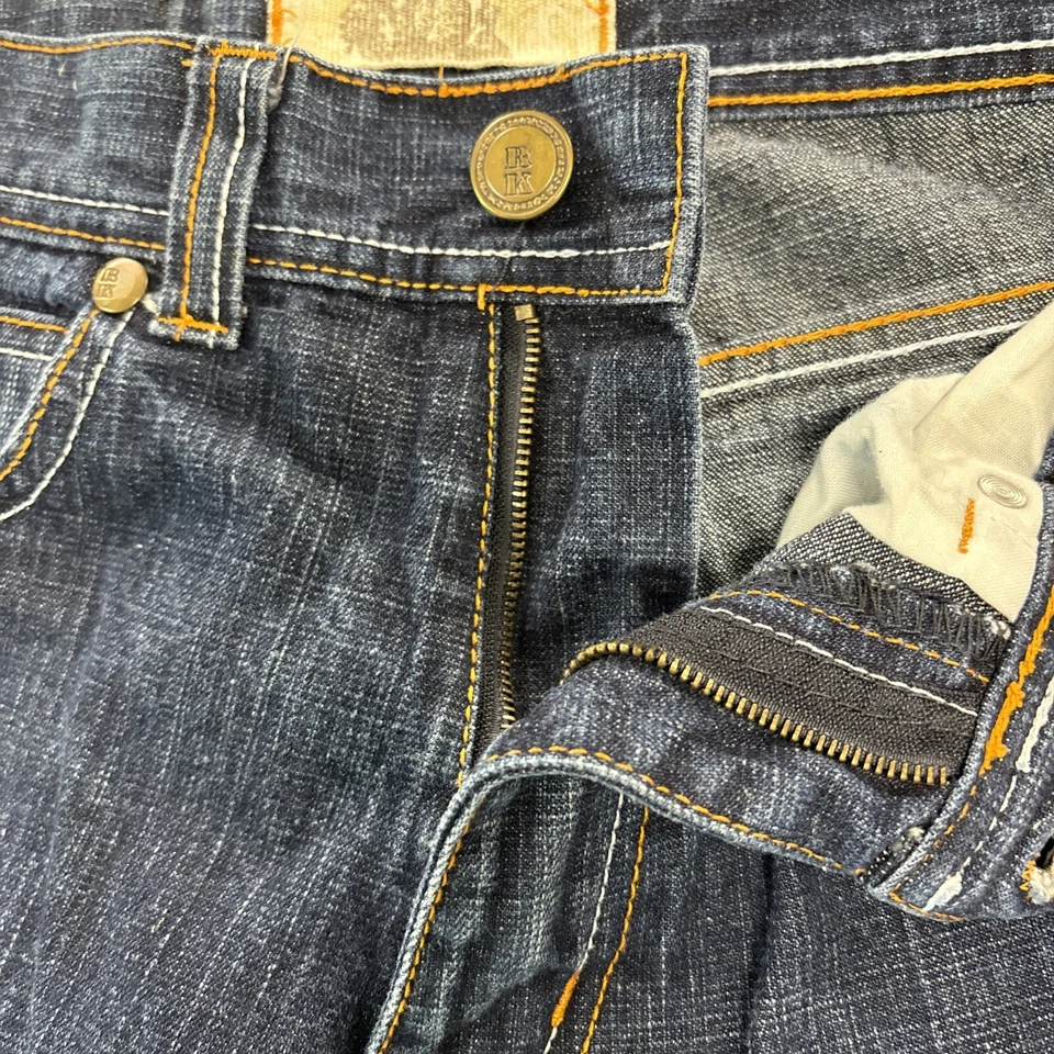 JEANS RICH KIDS HOMBRE NARANJA OSCURO BLANCO Bordado DENIM JEANS ETIQUETA TALLA 32X32 Foto 3 de 4