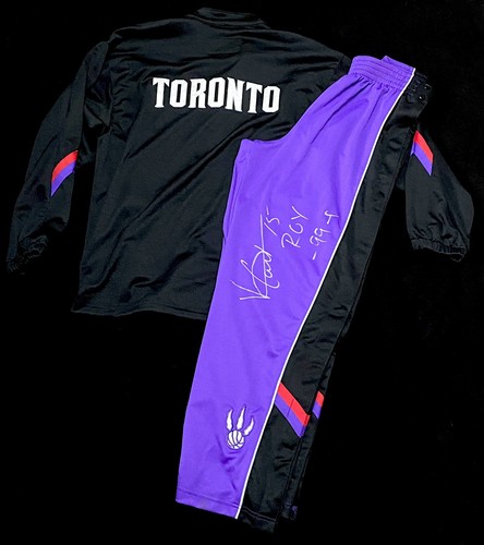 Vince Carter Raptors Warm Up Suit Signed Authentic NBA Jersey Game Jordan - Picture 2 of 11