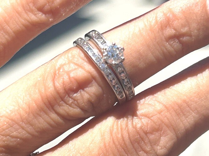 Authentic Tiffany Diamond Wedding Set W/Original Box