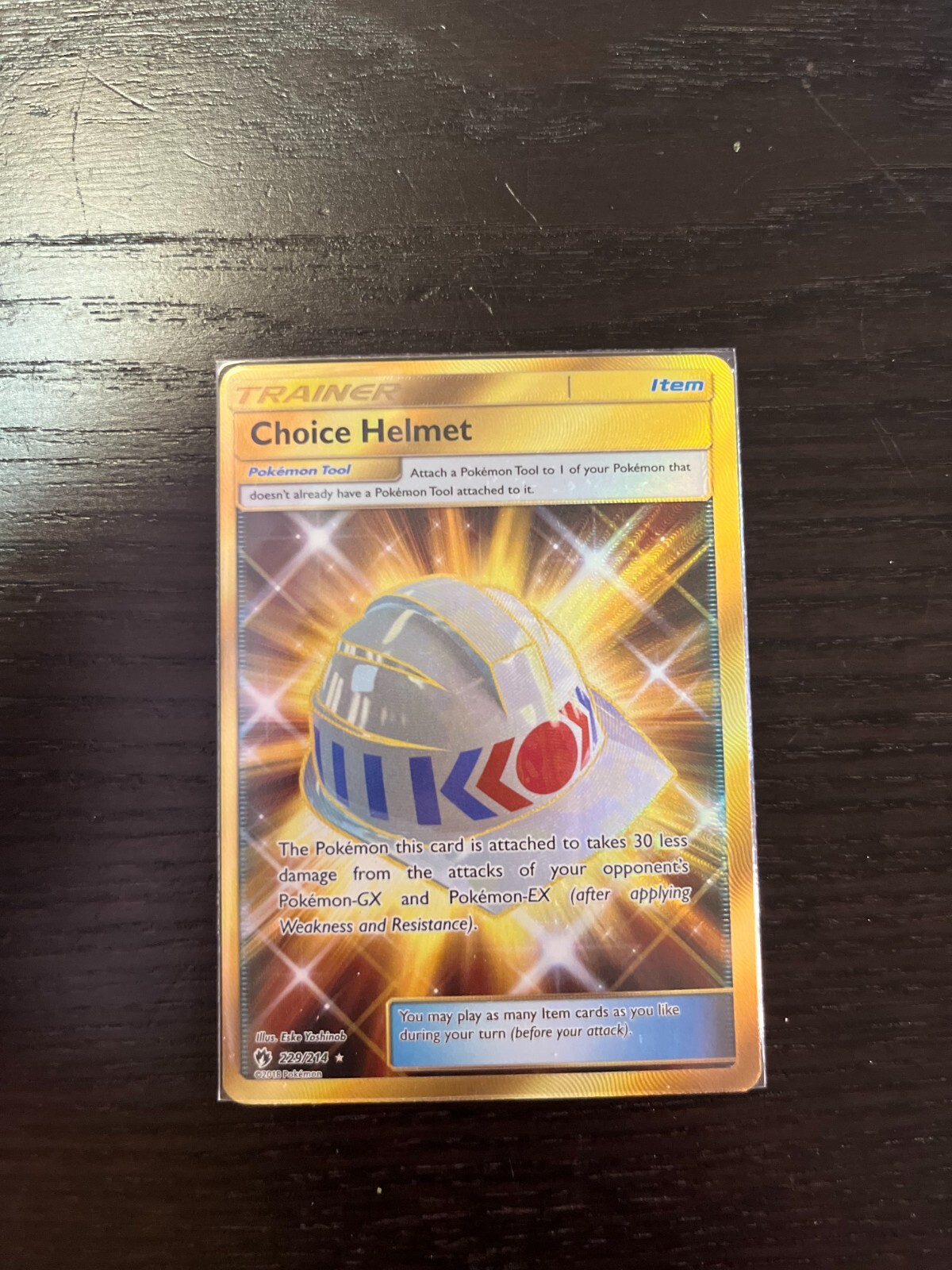 Pokemon TCG: Choice Helmet Lost Thunder 229/214 Gold Secret Ultra Rare NM