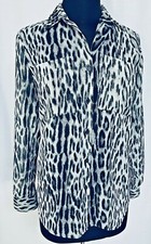 Michael Kors leopard Print Button Down Top Blouse Shirt lurex Sz XS