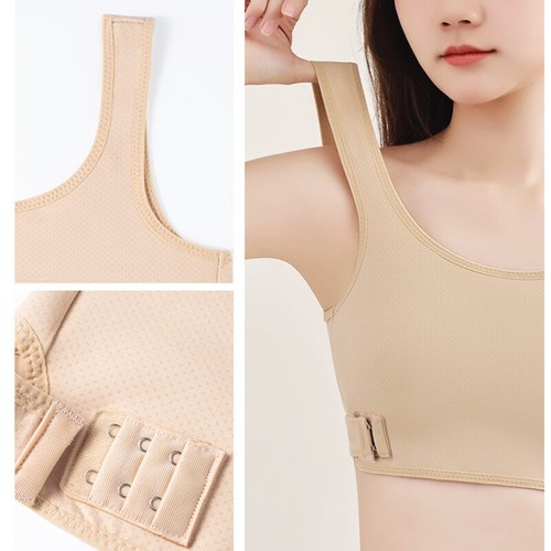 Women Les Breast Chest Binder Tomboy FTM Crop Vest Bra Bandage Buckle Soft - Picture 2 of 19