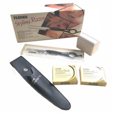 Feather Styling Razor Blade Set Salon Barber Hair Cut Trim Shave Shaving Japan