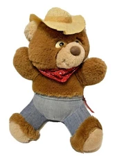 Rare Vintage 8" Whataburger Whatabear Plush Teddy Bear Cowboy Hat Bandana