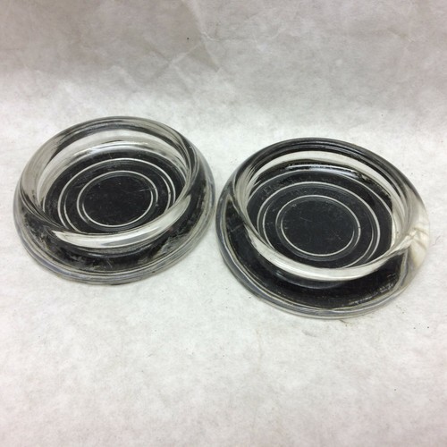 2 Vintage Furniture Clear Glass Coasters eBay