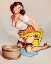 Pin-Up Art  Sexy Vintage Type Girl  Excellent Condition  APROX 6" by 4"