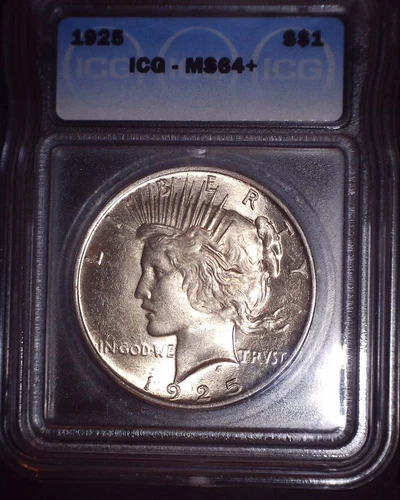1925 Peace Silver Dollar, ICG MS64+. Original Patina  and Issue Free !!