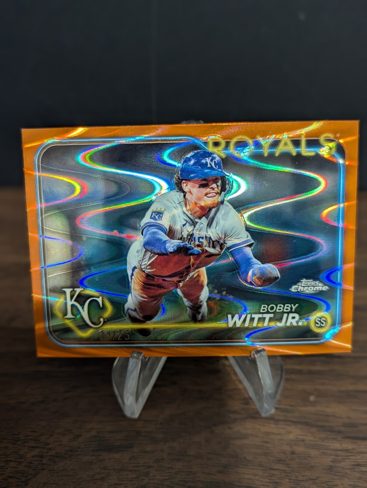 2024 Topps Chrome - Orange Raywave Refractor #120 Bobby Witt Jr. 4/25