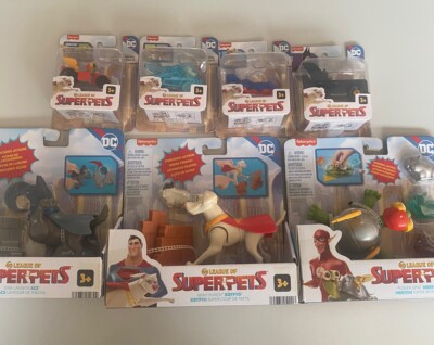 7 x Fisher Price DC League of Superpets Ace Krypto Merton Disk Launch Hero - CHS