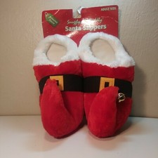 Santa Slippers Red Cuddly Bell Slippers Adult Medium New