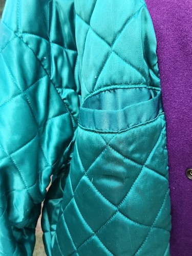 Dual Control Vintage Purple Bomber Jacket Size Large Wool Suede Canada Hockey - Picture 11 of 15