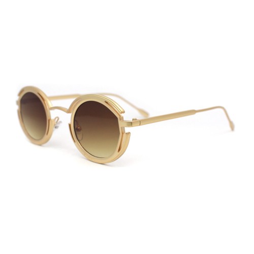 Oval Art Deco Geometric Design Metal Rim Retro Sunglasses - 第 9/25 張圖片