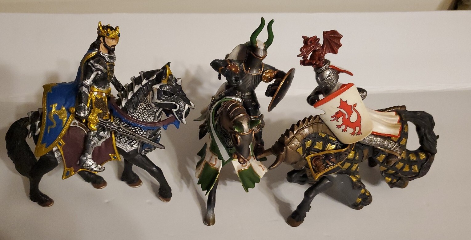 Schleich King Knights and Horses Action Figures 6pc Set.