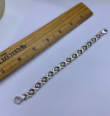 アクセサリー Vintage 50s Silver Chain Cross Bracelet VINTAGE STERLING SILVER CRISS CROSS X LINK BRACELET SIGNED