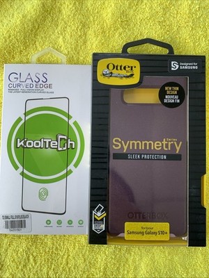 OTTERBOX Symmetry Series Case for Galaxy S10+ Plus W/ Temper Glass - Purple