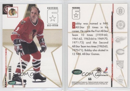 2003 Parkhurst Original Six Chicago Blackhawks All-Star Bobby Hull #66 HOF 1z4 - Bild 3 von 3